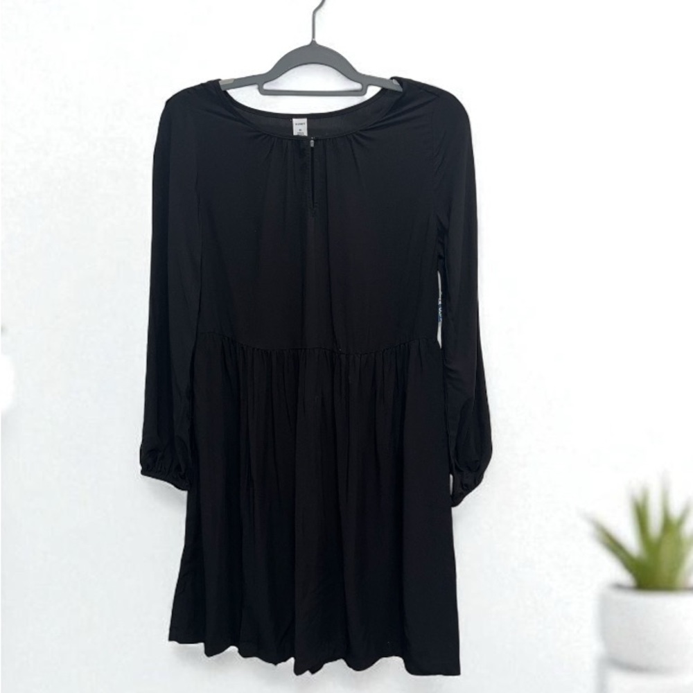 Old Navy Women’s Black Long Sleeve Rayon Midi Dress Size XS NWT